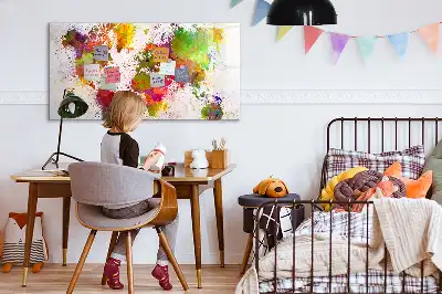 Magnetisk tegnetavle verdenskort med akvareldesign