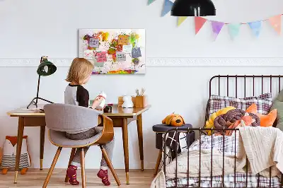 Magnetisk tegnetavle verdenskort med akvareldesign