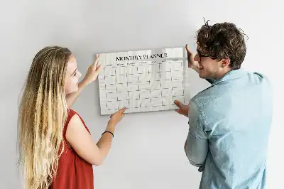Magnetisk månedsplanner til tegning tavle