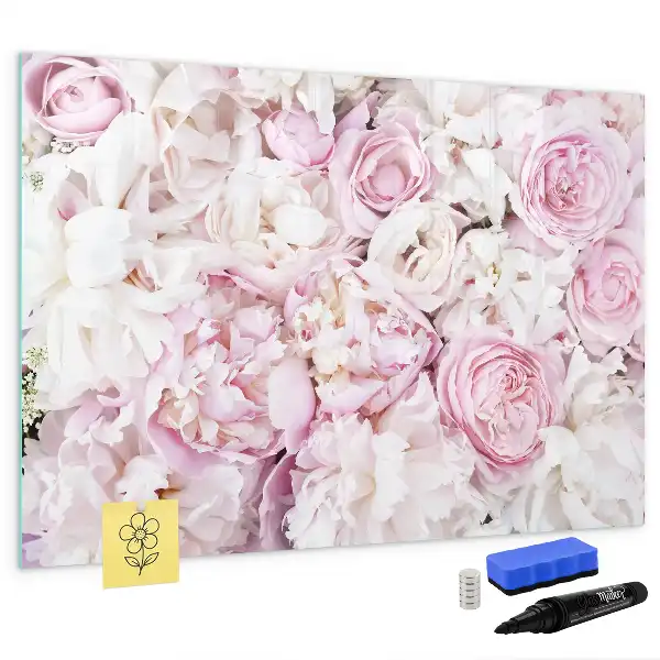 Magnetisk skrivetavle med dekorative blomster