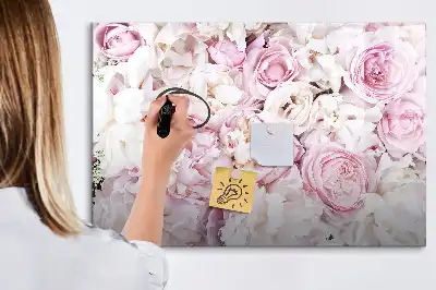 Magnetisk skrivetavle med dekorative blomster