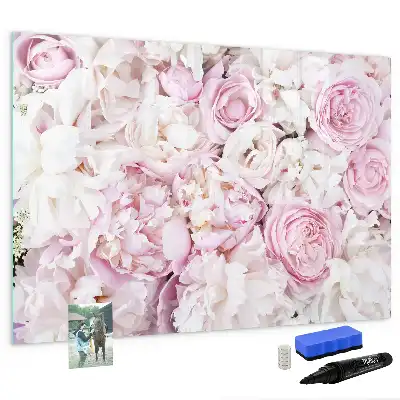 Magnetisk skrivetavle med dekorative blomster