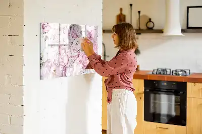 Magnetisk skrivetavle med dekorative blomster