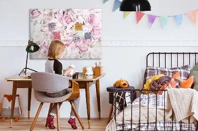 Magnetisk skrivetavle med dekorative blomster