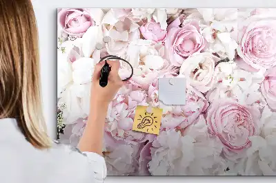 Magnetisk skrivetavle med dekorative blomster