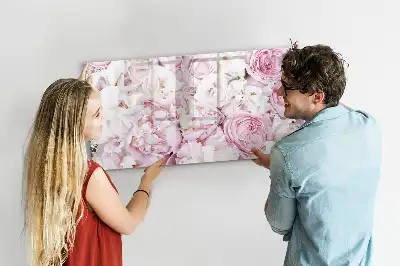 Magnetisk skrivetavle med dekorative blomster