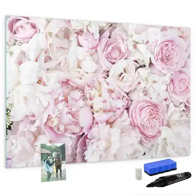 Magnetisk skrivetavle med dekorative blomster