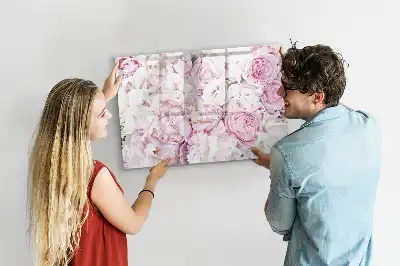Magnetisk skrivetavle med dekorative blomster