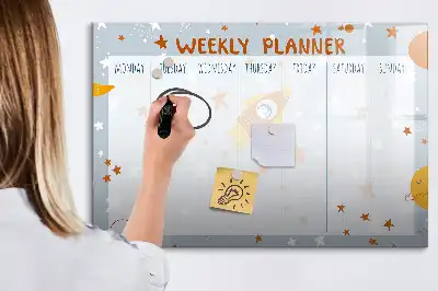 Ugeplanner magnetisk tavle til tegning