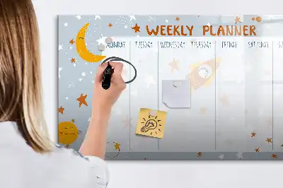 Ugeplanner magnetisk tavle til tegning