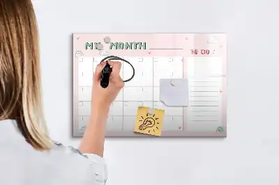 Magnetisk månedsplanner til børn med skrivetavle