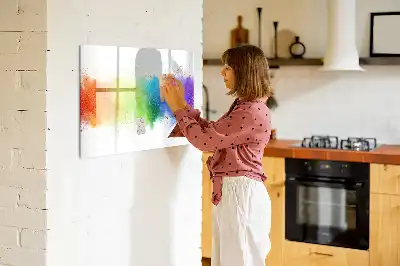 Magnetisk skrivetavle med abstrakt regnbuemotiv