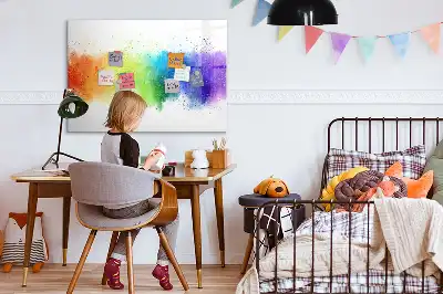 Magnetisk skrivetavle med abstrakt regnbuemotiv