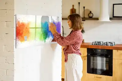 Magnetisk skrivetavle med abstrakt regnbuemotiv