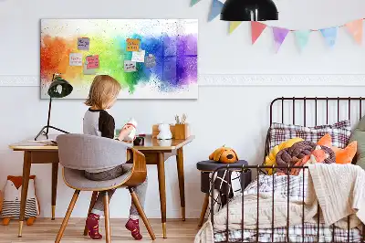Magnetisk skrivetavle med abstrakt regnbuemotiv