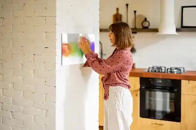 Magnetisk skrivetavle med abstrakt regnbuemotiv