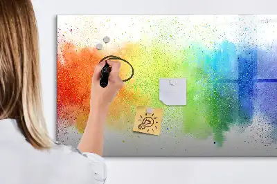 Magnetisk skrivetavle med abstrakt regnbuemotiv