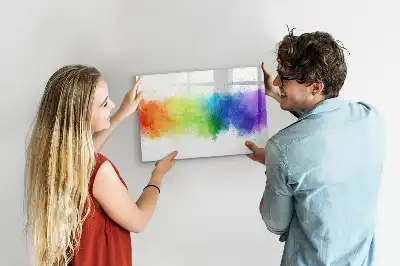 Magnetisk skrivetavle med abstrakt regnbuemotiv