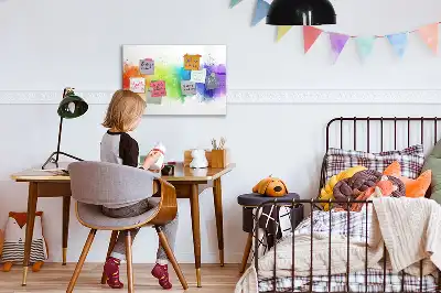 Magnetisk skrivetavle med abstrakt regnbuemotiv