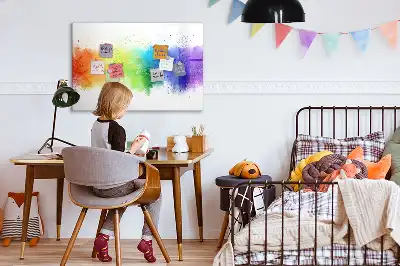 Magnetisk skrivetavle med abstrakt regnbuemotiv