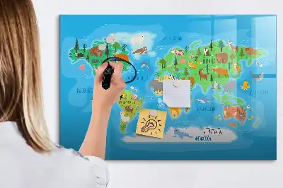 Magnetisk skrivetavle med tegnet kort