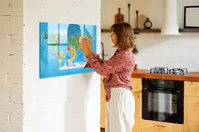 Magnetisk skrivetavle med tegnet kort