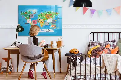 Magnetisk skrivetavle med tegnet kort
