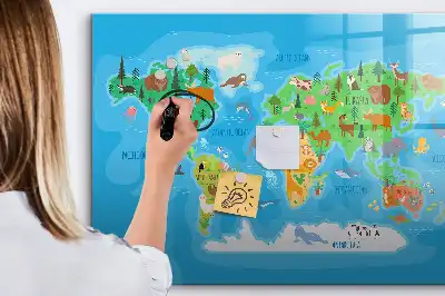 Magnetisk skrivetavle med tegnet kort