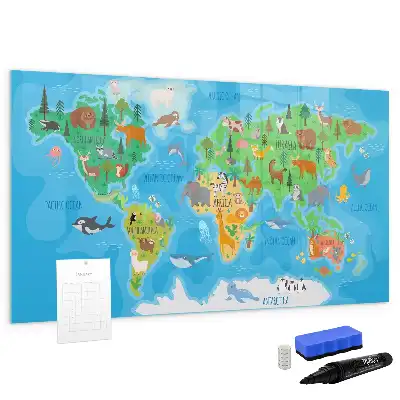 Magnetisk skrivetavle med tegnet kort