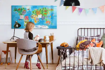 Magnetisk skrivetavle med tegnet kort