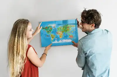 Magnetisk skrivetavle med tegnet kort