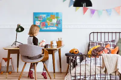 Magnetisk skrivetavle med tegnet kort
