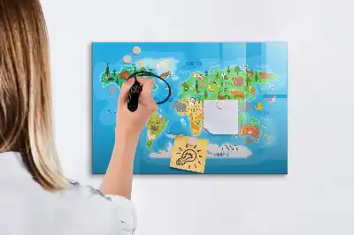 Magnetisk skrivetavle med tegnet kort