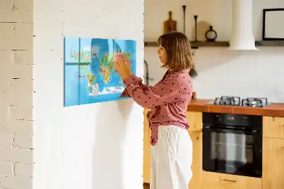 Magnetisk skrivetavle med tegnet kort