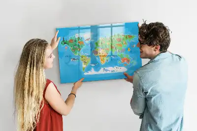 Magnetisk skrivetavle med tegnet kort