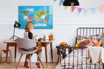 Magnetisk skrivetavle med tegnet kort