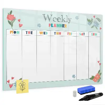 Tavle til at tegne magnetisk Ugeplanner