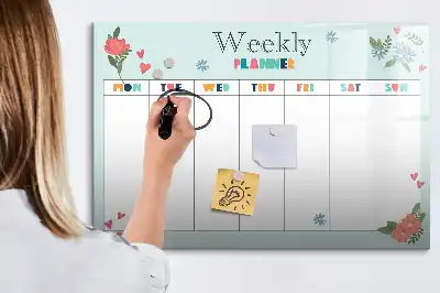 Tavle til at tegne magnetisk Ugeplanner