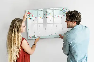 Tavle til at tegne magnetisk Ugeplanner
