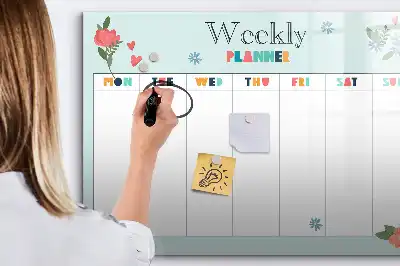 Tavle til at tegne magnetisk Ugeplanner
