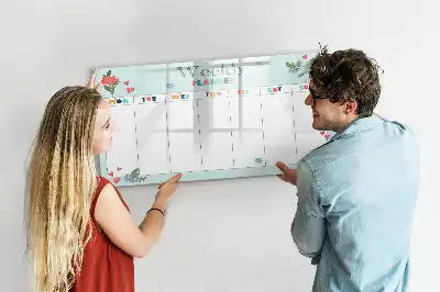 Tavle til at tegne magnetisk Ugeplanner