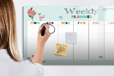 Tavle til at tegne magnetisk Ugeplanner