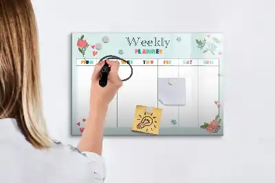 Tavle til at tegne magnetisk Ugeplanner