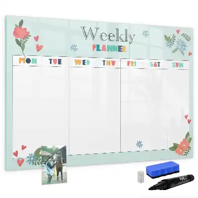 Tavle til at tegne magnetisk Ugeplanner