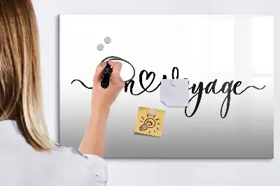 Magnetisk tegnetavle med teksten God rejse