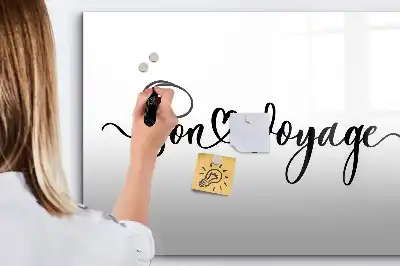 Magnetisk tegnetavle med teksten God rejse