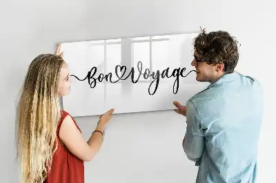 Magnetisk tegnetavle med teksten God rejse
