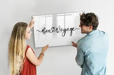 Magnetisk tegnetavle med teksten God rejse