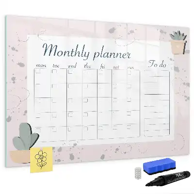 Magnetisk skrivetavle Månedens planner