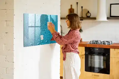 Magnetisk tegnetavle med motiv af vanddråber